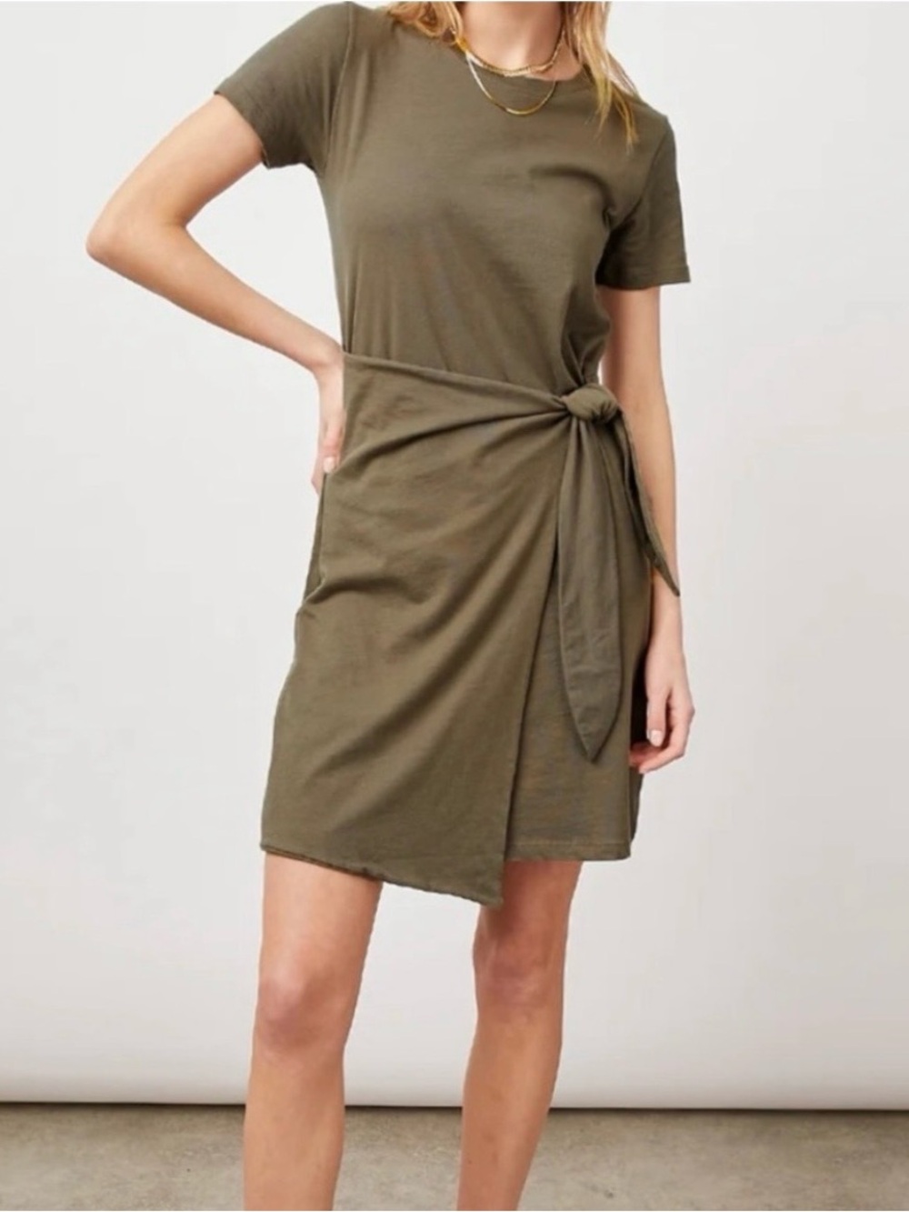 Rails Olive Knot-Waist Midi Dress